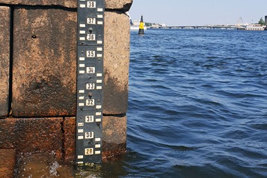 Футшток, водомерный пост «Горный институт»